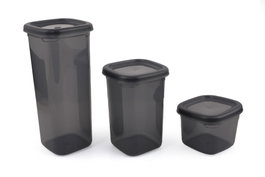 Hermia Set de 18 Cajas de Almacenaje de Plástico, Gris